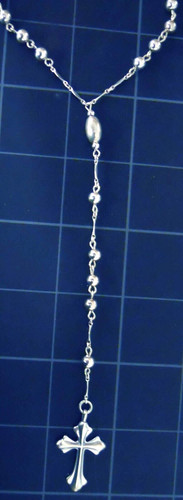 Rosary cross pendant - cross, sterling