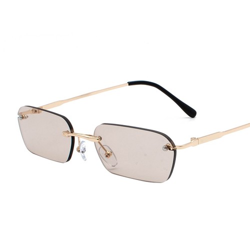 Rimless rectangle sunglasses - rectangle,