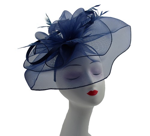 Large feather flower hair hat - large,