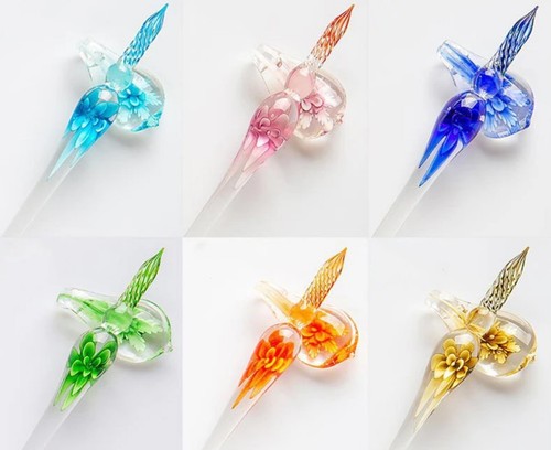 Glass pen set - glass, handmade