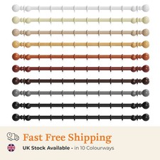 Wooden Curtain Pole Set - 28mm