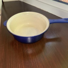 Le Creuset Size 22 Enamelled Cast Iron Saucepan in Blue no lid 