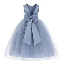 Satin Flower Girl Dress with