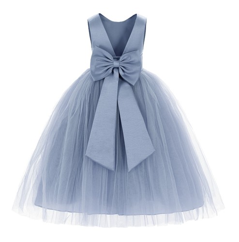 Satin flower girl dress - flower,