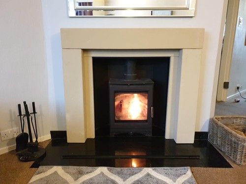 Limestone sandstone fireplace - limestone/sandstone,