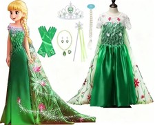 UK Stock Kids Girls Princess Halloween Party Costume Queen CosplayFancyDress