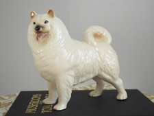 Vintage Coopercraft Ceramic Samoyed Dog Husky Spitz Figurine Rare Collectible