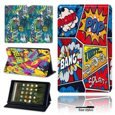 Graffiti Leather Stand Cover Case For Amazon Kindle Fire 7"/HD 8/HD 10/12th 2024