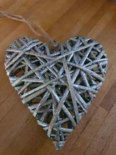 Wicker wood handmade heart decrations