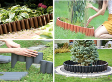 2.5m Palisade Fence Brown/Green/Grey/Black Border Edging Garden Lawn Fencing