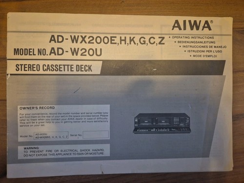 Aiwa wx200 double - aiwa, ad-wx200