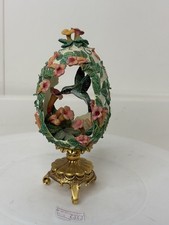 Franklin Mint 'Jewels of the Garden' House of Faberge hummingbird egg 5" 12.5cm