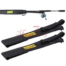 2X Carp Fishing Rod Holdall Made Up Rod Reel Holdall Bag Pole Sock Tubes 210cm