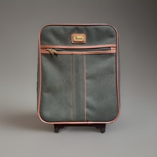 Harrods Hand Cabin Luggage Bag Green Suitcase Vintage Retro Carry On Travel Bag