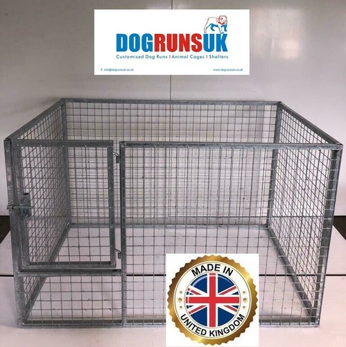 Galvanised steel dog pen - galvanised,
