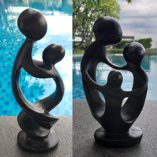 Mom Kid And Family Sculpture Abstract Statue Resin Figurine Modern Mid Century