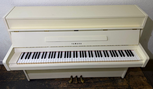 White yamaha upright piano - white,