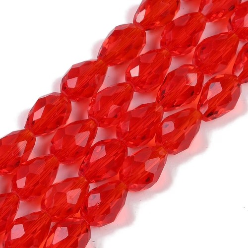 Teardrop faceted glass - teardrop, beads