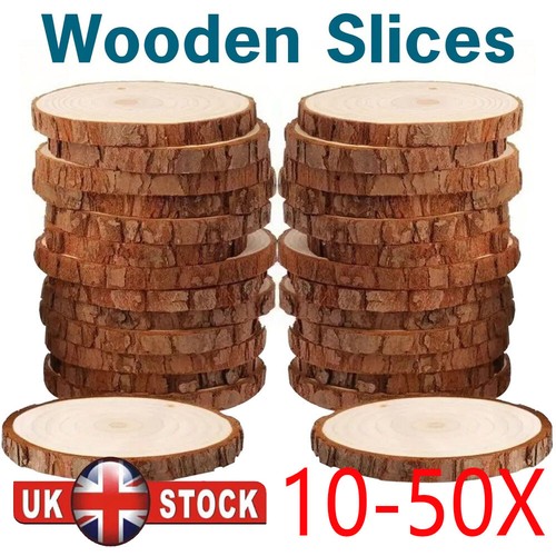 Wood slices 50pcs 8cm - wood, 6-8cm