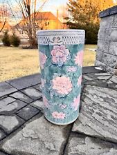 Mid-Century Chinese Porcelain Umbrella Stand Cane Stand H18.5xD8.5”