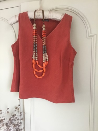 Oska linen top - rust, orange