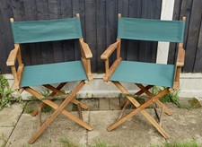Pair Of Vintage Green Wooden