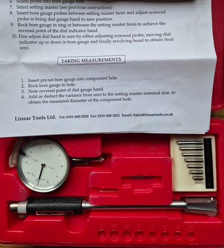 Bore gauge for measuring - , tubes