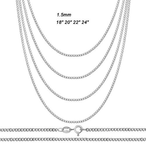 925 sterling silver - silver, curb