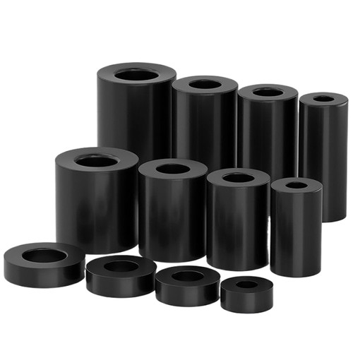 Black nylon unthreaded - black, spacers