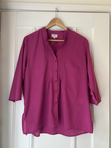 Anokhi for east pink neck - east, v-neck