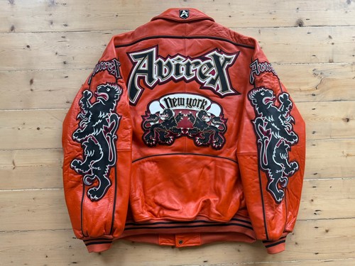 Avirex leather varsity jacket - leather,