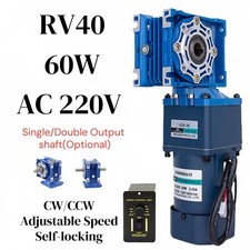 60W Two Stage Worm Gear Reducer Gearbox Motor Gearmotors 0.1RPM to 5RPM AC 220V