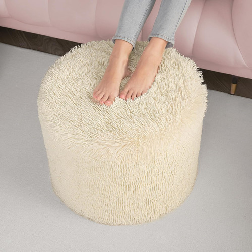 Round pouf ottoman - round, foot