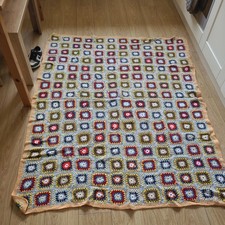 Crochet Blanket  Handmade in the late 50s, Granny Square,  Vintage,  VGC