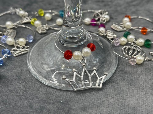 Crown wine glass charms with - crown,