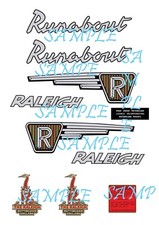 Raleigh Runabout RM6 in WHITE  reproduction Decals Self Adhesive Vintage Moped
