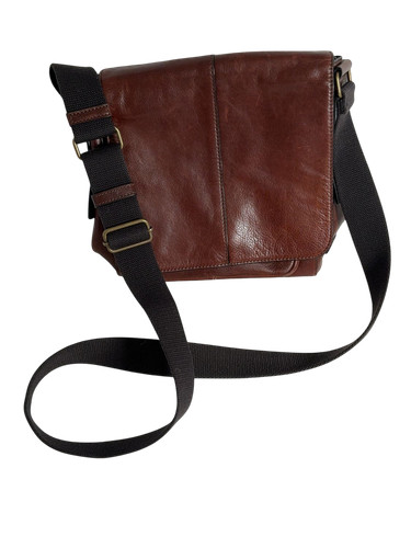 Fossil brown leather messenger - fossil,