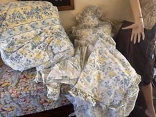 Laura Ashley Garden Cotton Yellow Blue 7 Piece Daybed Cover Set