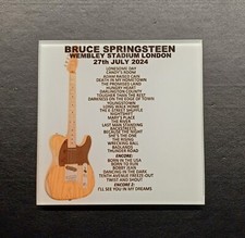Bruce Springsteen Wembley Stadium 27th July 2024 Set List Glass Drinks Coaster.