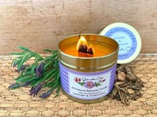 Lavender & Cedarwood Beeswax Candle. With double wood wick and essential oils.