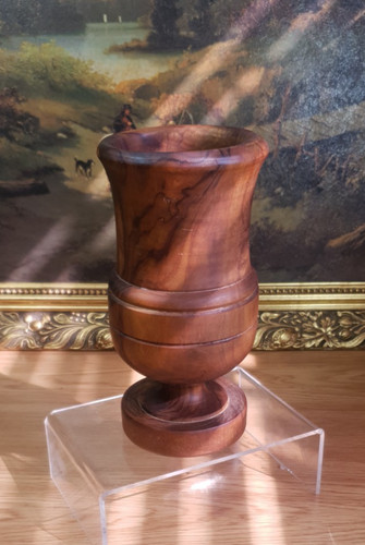 Hand turned wooden goblet - wooden,
