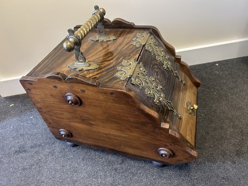 Antique victorian walnut coal - walnut,