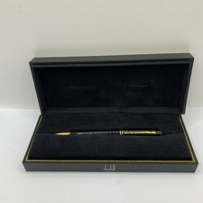 Dunhill Ballpoint Pen Sentryman Black Resin Gold Trim with Case & Card