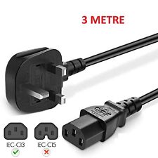 UK Mains Ac Power Cord Cable for Panasonic Viera TV LCD Plasma DLP  3 M LENGTH