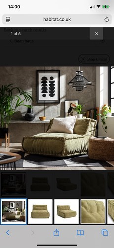 Habitat bean bag chair olive - bean,