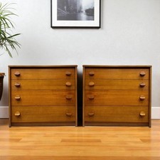 Stag Cantata teak pair of bedside drawers mid century mcm 