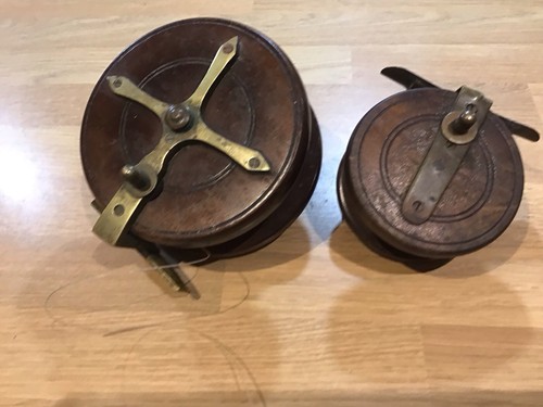 Antique wooden fishing reels - 2,