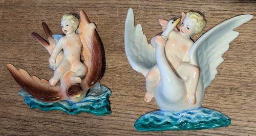 Vtg italian cherubs - cherubs, birds