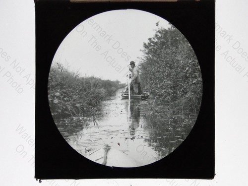 Man poling punt - poling, waterway