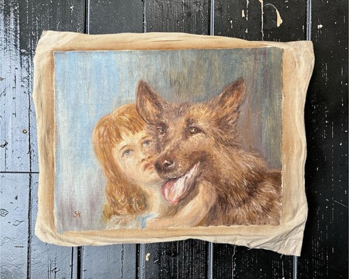 Antique french oil - oil, painting